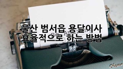 울산 범서읍 용달이사, 효율적으로 하는 방법!