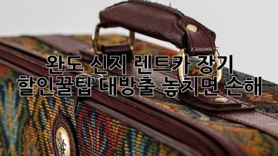 완도 신지 렌트카 장기 할인🏝️꿀팁 대방출! 놓치면 손해🙊
